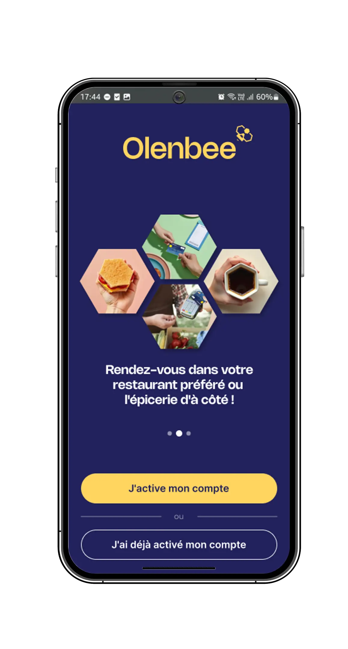 Olenbee - écran d'accueil 2