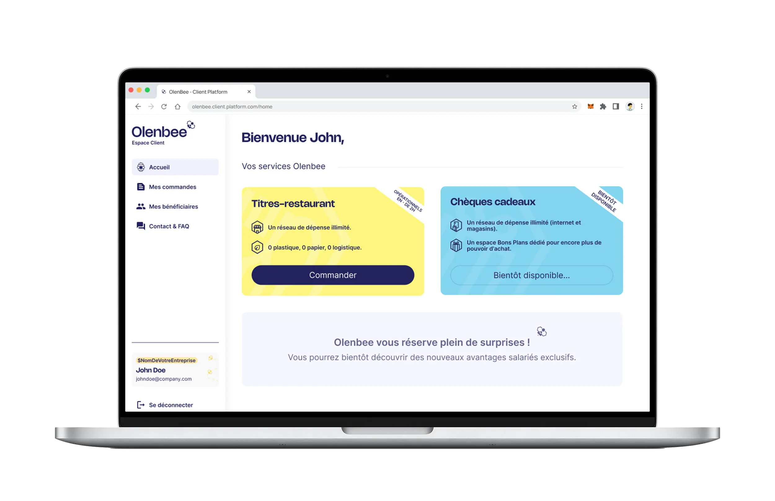 Olenbee - espace client